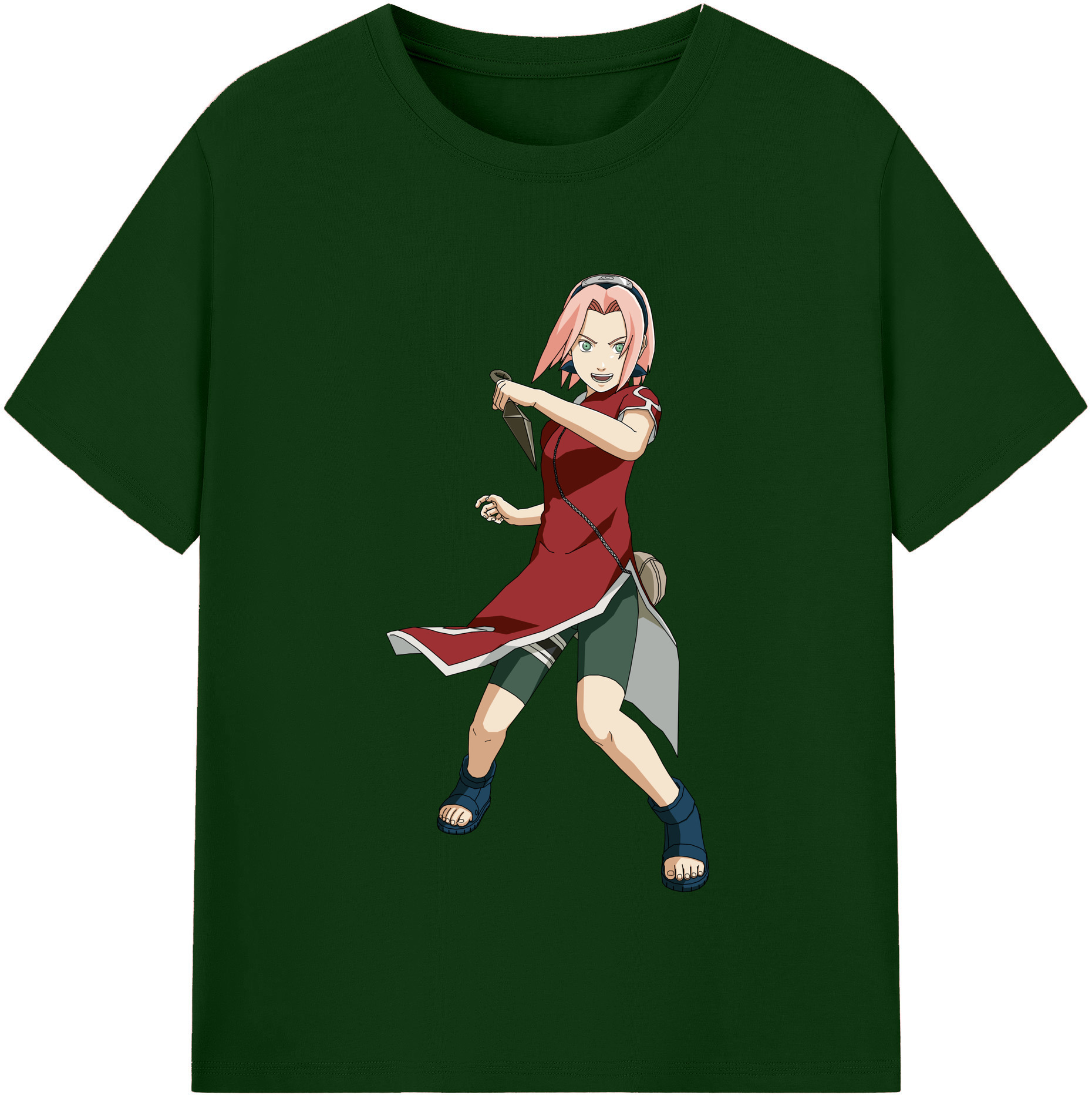 （画像用） NARUTO -ナルト- 春野サクラ Haruno Sakura 綿100％半袖Tシャツ（フロントプリント）